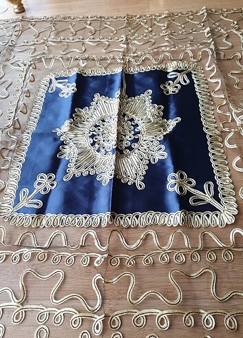 Diğer dantelli altin varakli fiskos ortusu