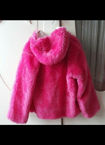 2 Yaş pembe peluş çok cici bir mont - Görsel 2