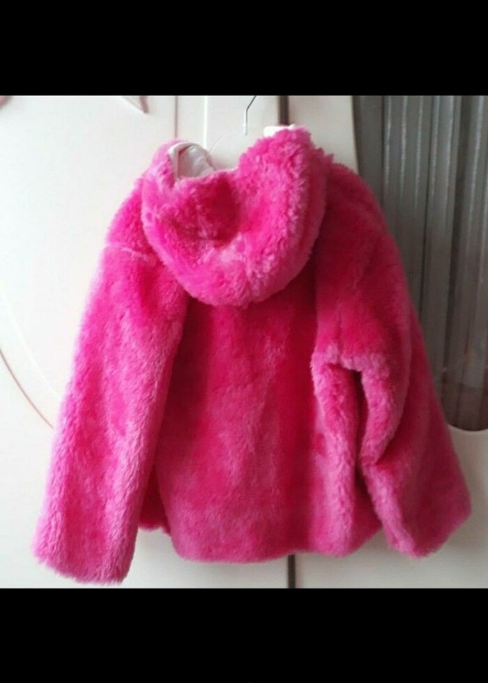 2 Yaş pembe peluş çok cici bir mont - Görsel 2