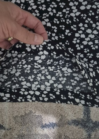 Kadın Siyah Çiçek Desenli Rahat Pantolon - Görsel 7