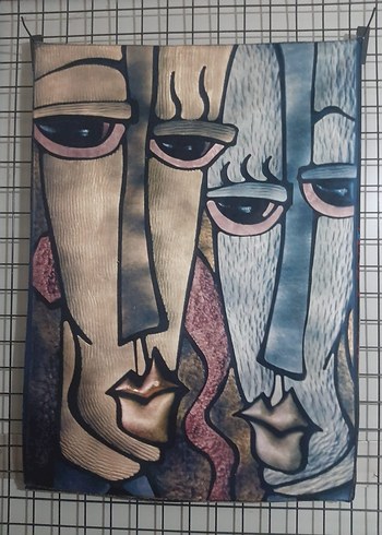 Soyut İki Yüzlü Picasso Duvar Örtüsü