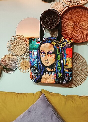 Pop art monalisa plaj çantası 