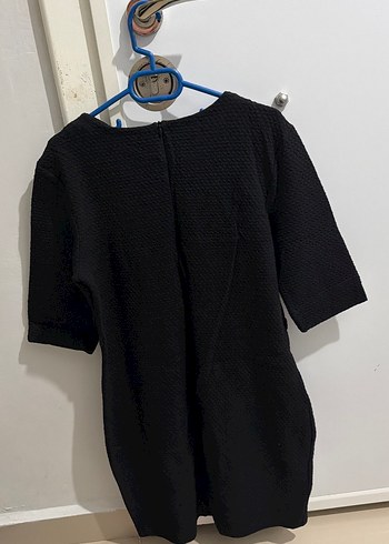 Siyah Kısa Kollu Örgü Midi Elbise - Görsel 4