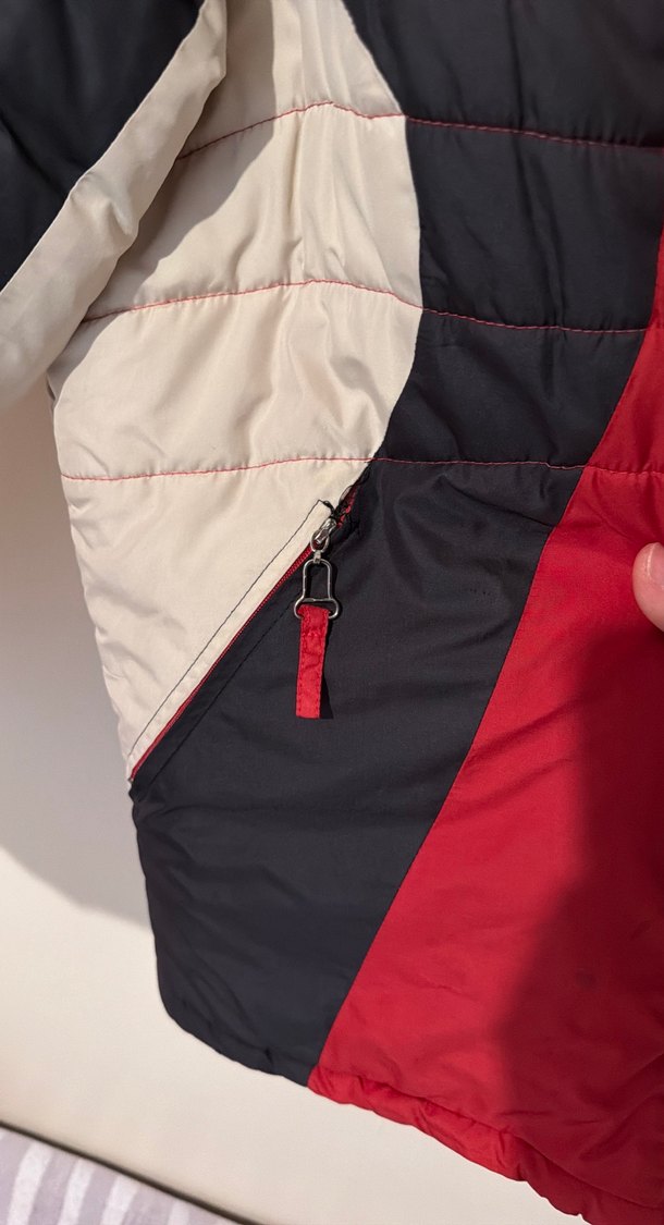 Erkek Kırmızı Gri Fermuarlı Spor Mont - Görsel 5