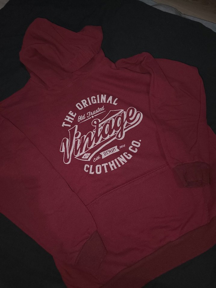 Bordo Vintage Baskılı Kadın Sweatshirt - Görsel 2