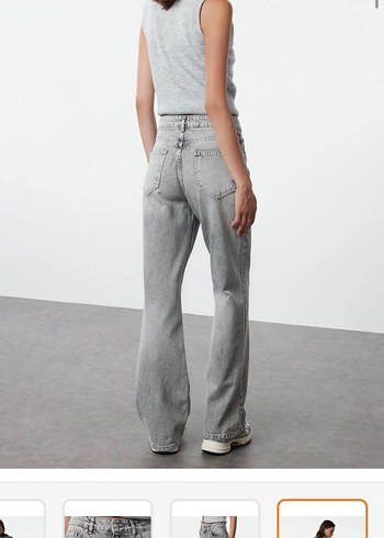 Gri Kadın Denim Pantolon - Görsel 5