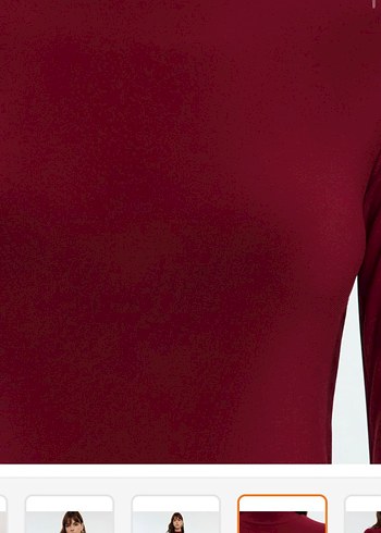 Bordo Süet Yüksek Yakalı Kadın Bluz - Görsel 3