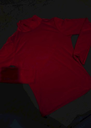 Bordo Süet Yüksek Yakalı Kadın Bluz - Görsel 2