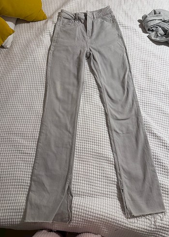 Gri Kadın Denim Pantolon Midi Boy