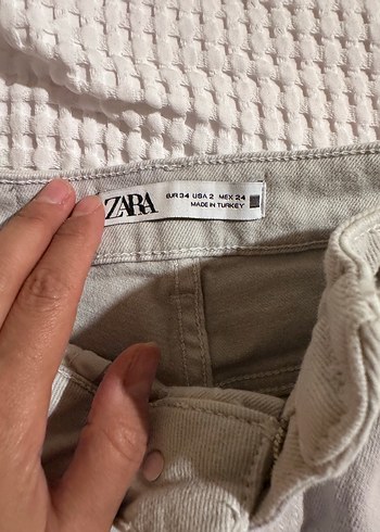 Zara Gri Kadın Denim Pantolon Midi Boy