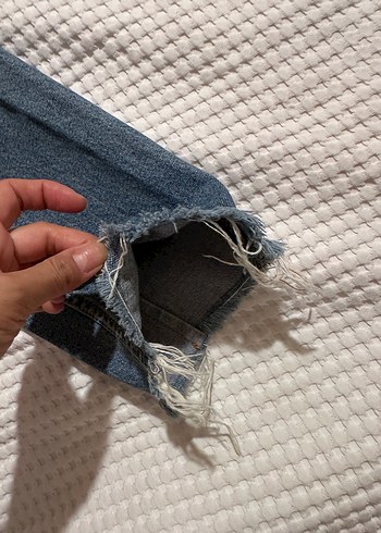 s Beden Gri Kadın Denim Pantolon Normal Kesim