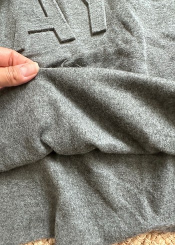 Diğer Gri Kapüşonlu uzun Kollu Salaş Sweatshirt