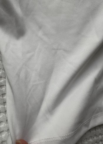 Kadın Beyaz Kısa Kollu Crop Top - Görsel 2