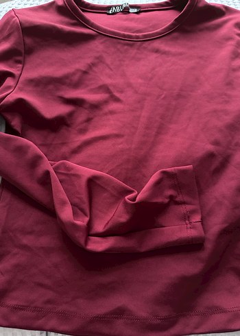 Bordo Uzun Kollu Hamile Tişörtü - Görsel 5