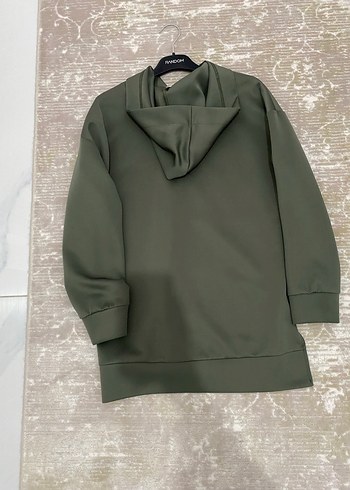 Kadın Kapüşonlu skuba kumaş Kemerli Haki Eşofman Takımı - Görsel 4