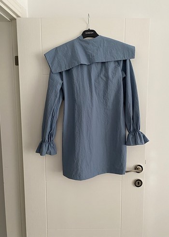 Kadın Mavi Kemerli Trençkot - Görsel 3