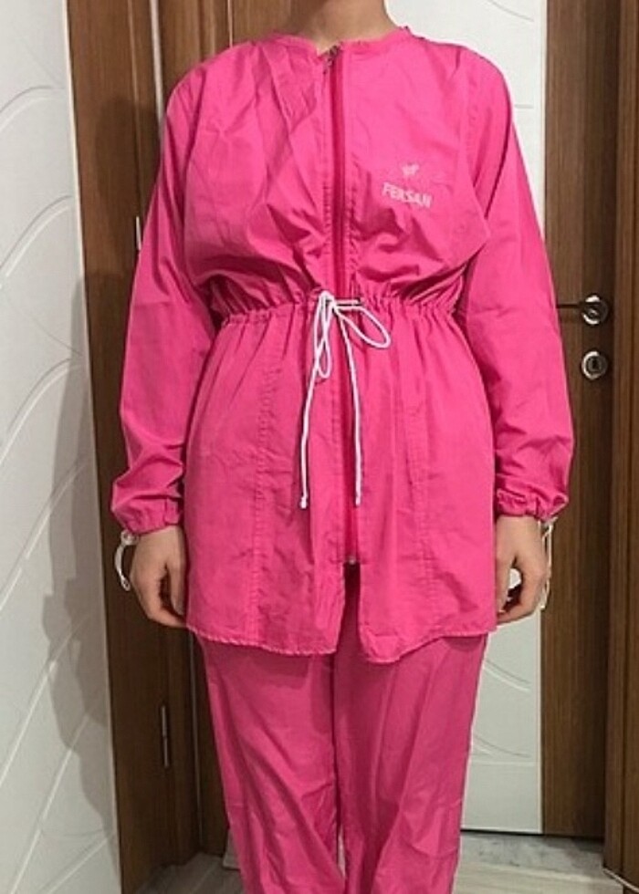 Pembe  haşema tesettür mayo - Görsel 2