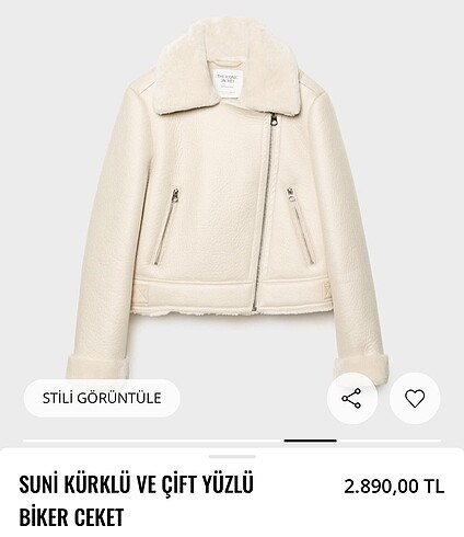Stradivarius İçi Kürklü Suni Ceket