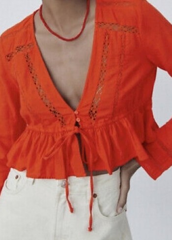 Zara turuncu bluz