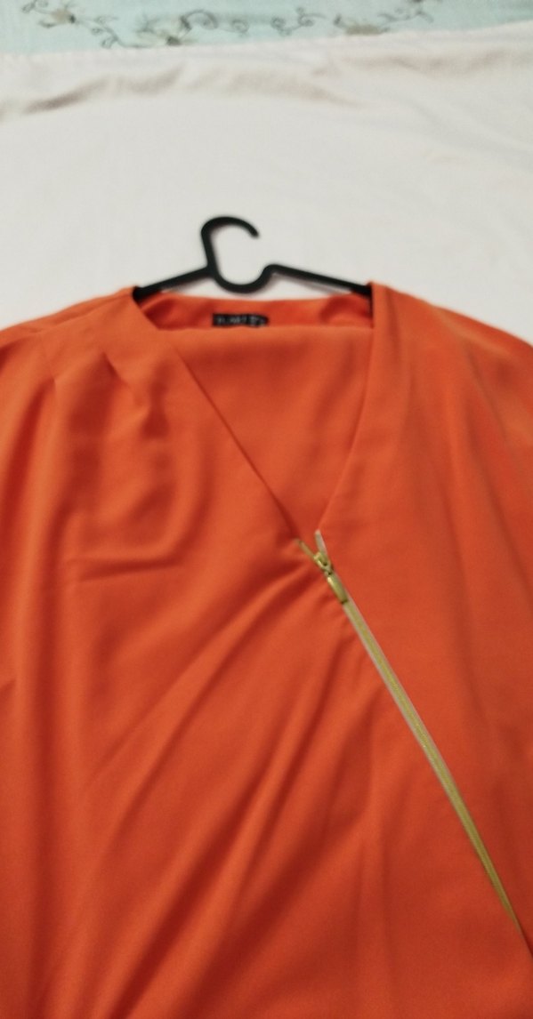 Büyük Beden Turuncu Asimetrik Kesim Tulum - Görsel 3