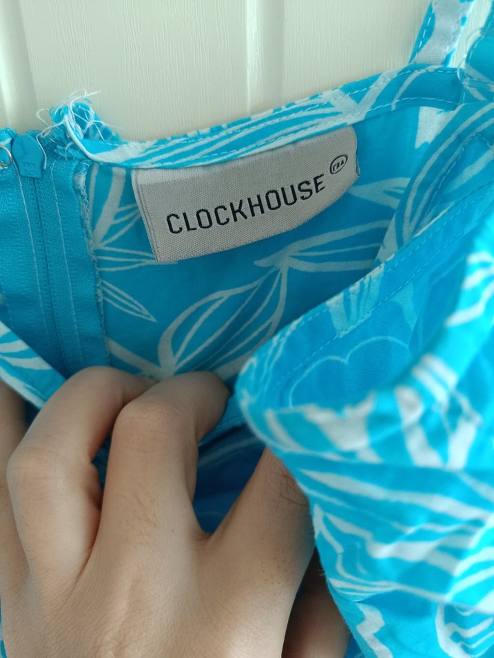 Turkuaz Çiçek Desenli Bohem Elbise - Görsel 3