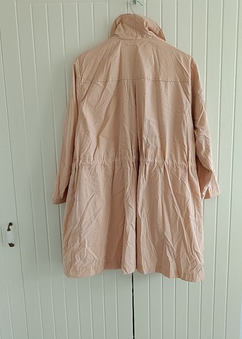 Pudra Rengi Büyük Beden Trençkot - Görsel 4