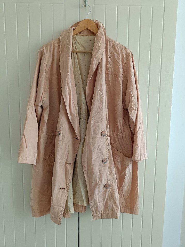 Pudra Rengi Büyük Beden Trençkot - Görsel 2