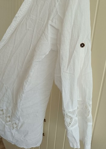 Beyaz Dantel Detaylı Kimono - Görsel 6