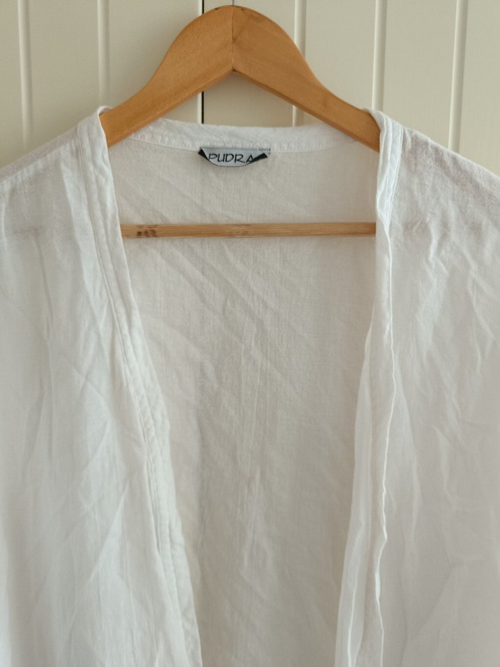 Beyaz Dantel Detaylı Kimono - Görsel 2