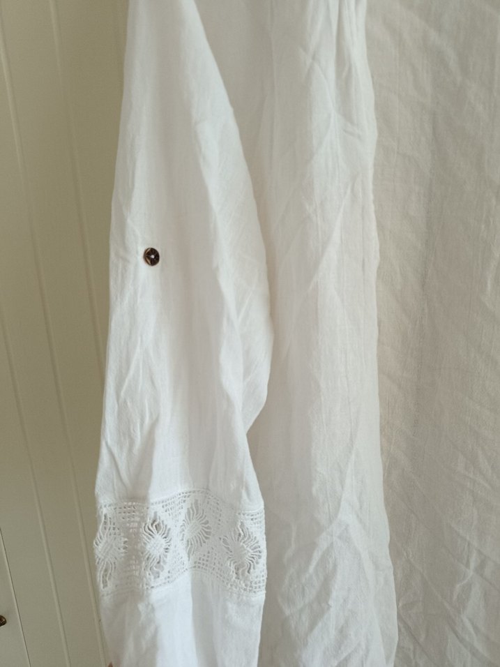 Beyaz Dantel Detaylı Kimono - Görsel 4