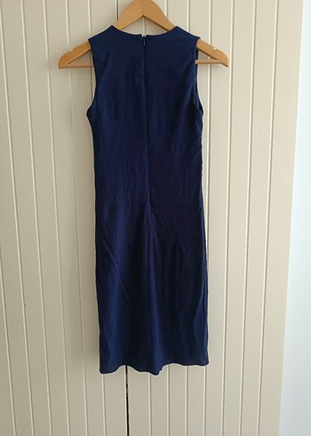 ADL Lacivert Keten Elbise - Görsel 5