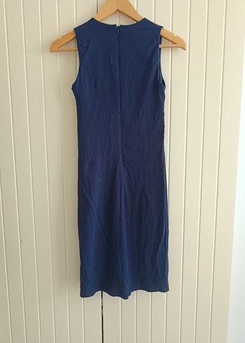 ADL Lacivert Keten Elbise - Görsel 6