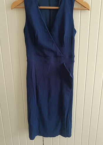 ADL Lacivert Keten Elbise - Görsel 3