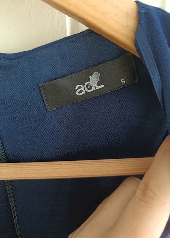 ADL Lacivert Keten Elbise - Görsel 4