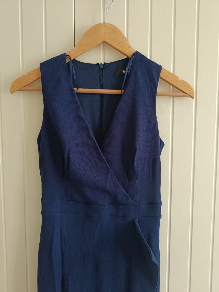 ADL Lacivert Keten Elbise - Görsel 2