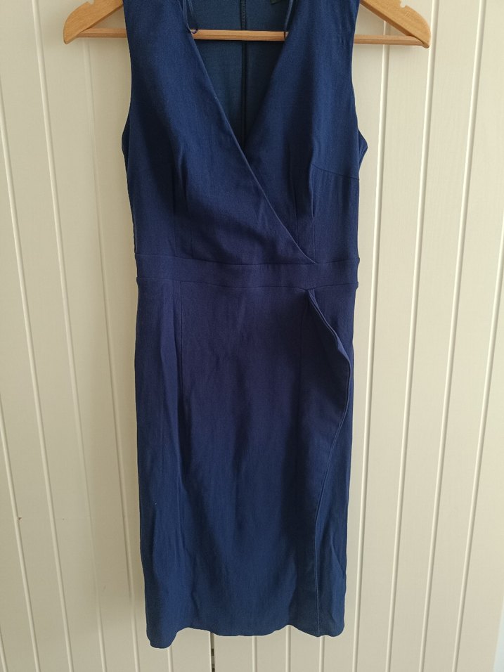 ADL Lacivert Keten Elbise - Görsel 3