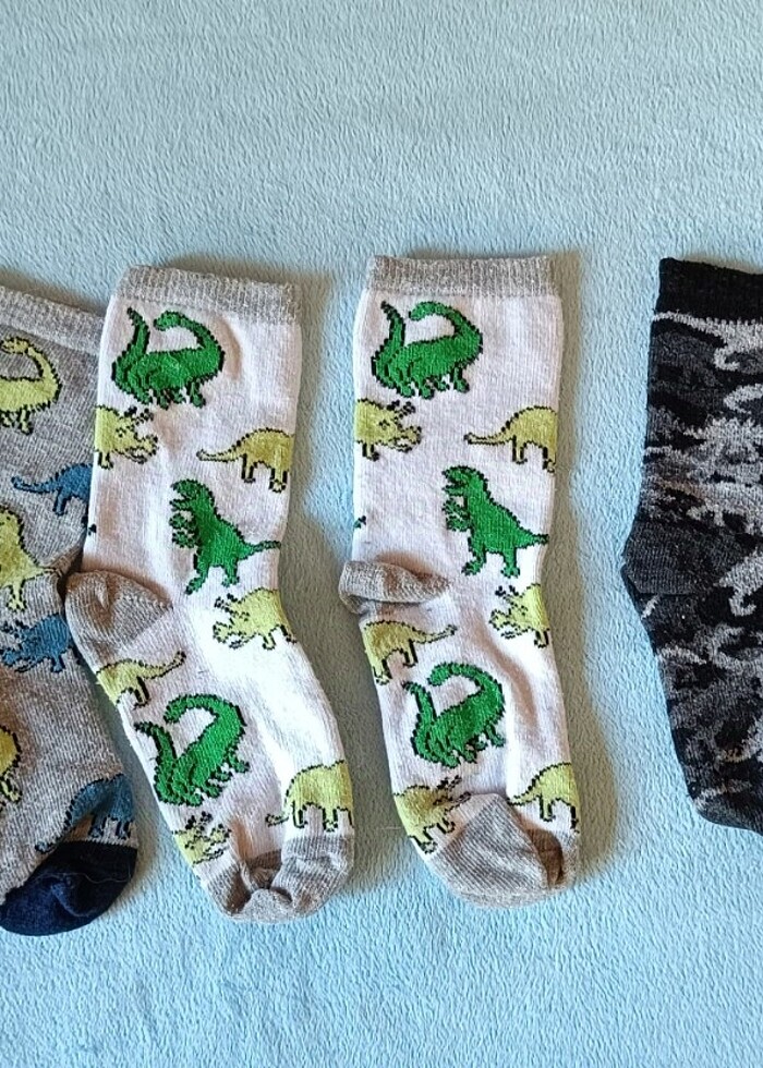 Dinozor Desenli Çocuk Çorap  - Görsel 2