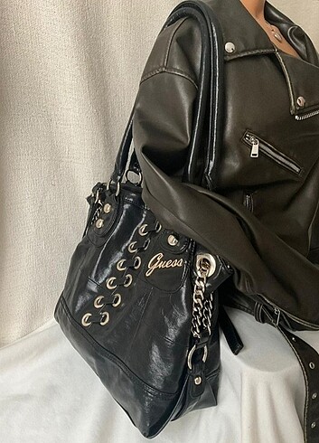 Guess Guess vintage kuşgözü büyük goth çanta