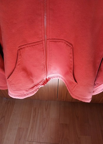 42 Beden Kırmızı Fermuarlı Kadın Sweatshirt