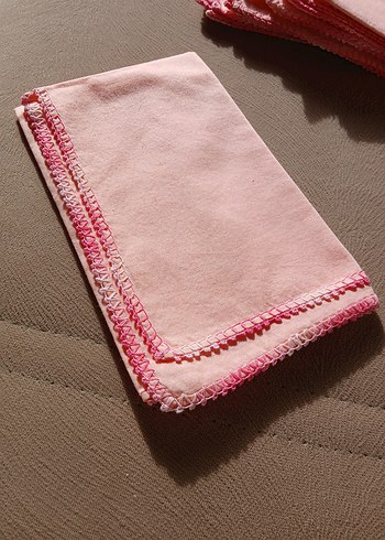 Kenarı Pembe oyalı kumaş peçete - Görsel 2