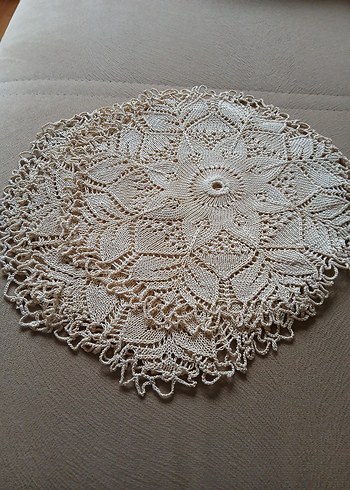 Bohem Yuvarlak El Yapımı Dantel Örtü - Görsel 3