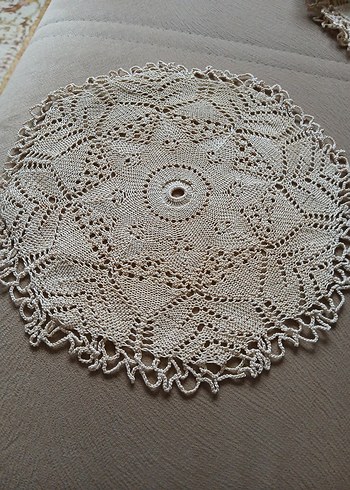 Bohem Yuvarlak El Yapımı Dantel Örtü - Görsel 2