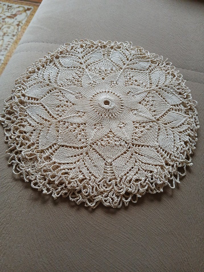 Bohem Yuvarlak El Yapımı Dantel Örtü - Görsel 4