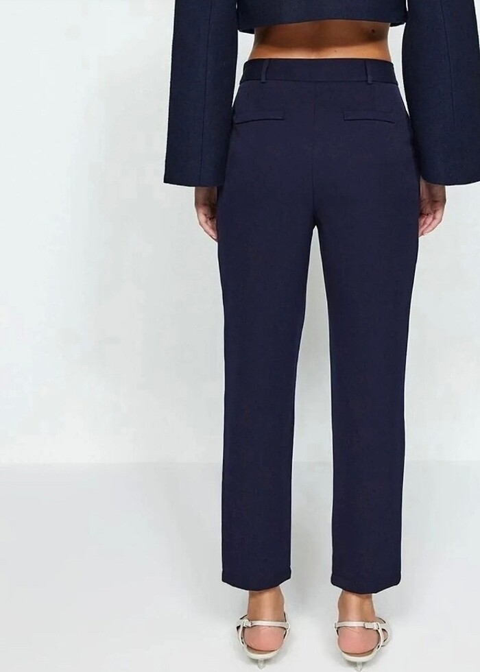 Kadın boru paça regular boy basic pantalon - Görsel 2