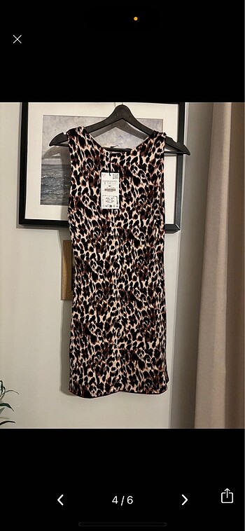 s Beden çeşitli Renk Zara leopar elbise