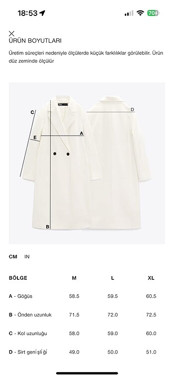 xl Beden Zara kaban