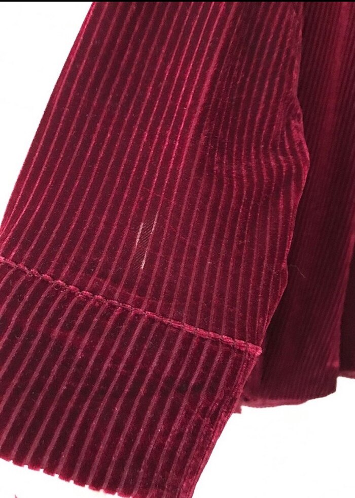 Bordo Piliseli V Yaka Kadın Gömlek - Görsel 3