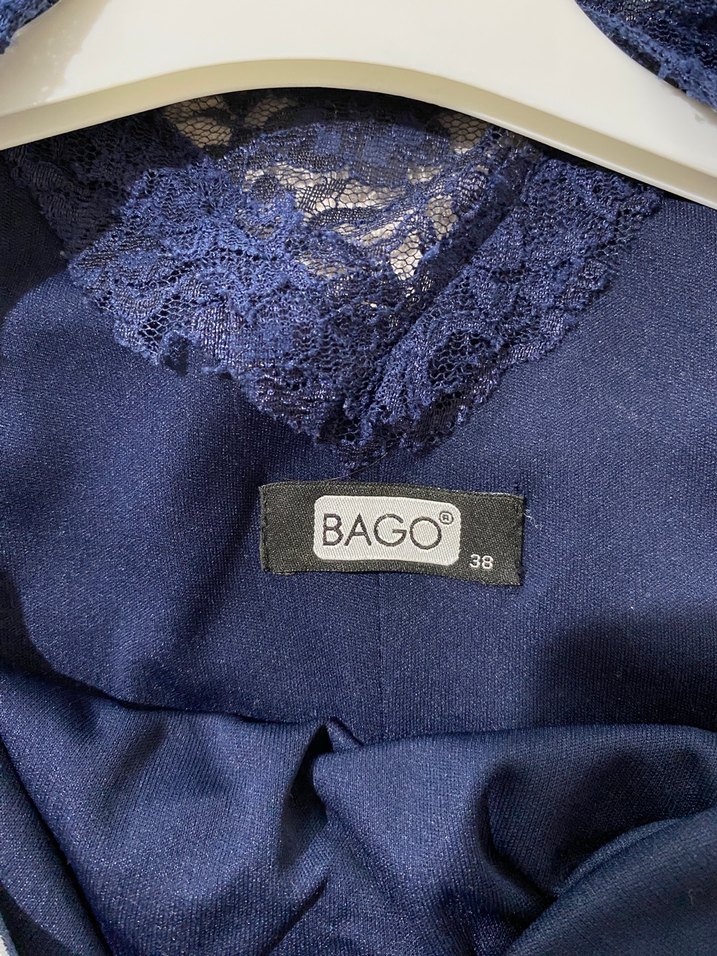 Dantel Detaylı Lacivert Midi Elbise - Görsel 5