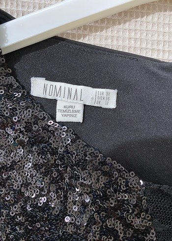 Kısa Kollu Siyah Payetli Midi Elbise - Görsel 7