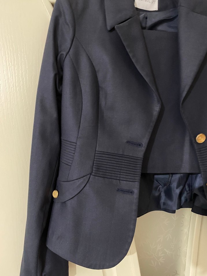 Lacivert Mini Kadın Blazer Ceket - Görsel 3